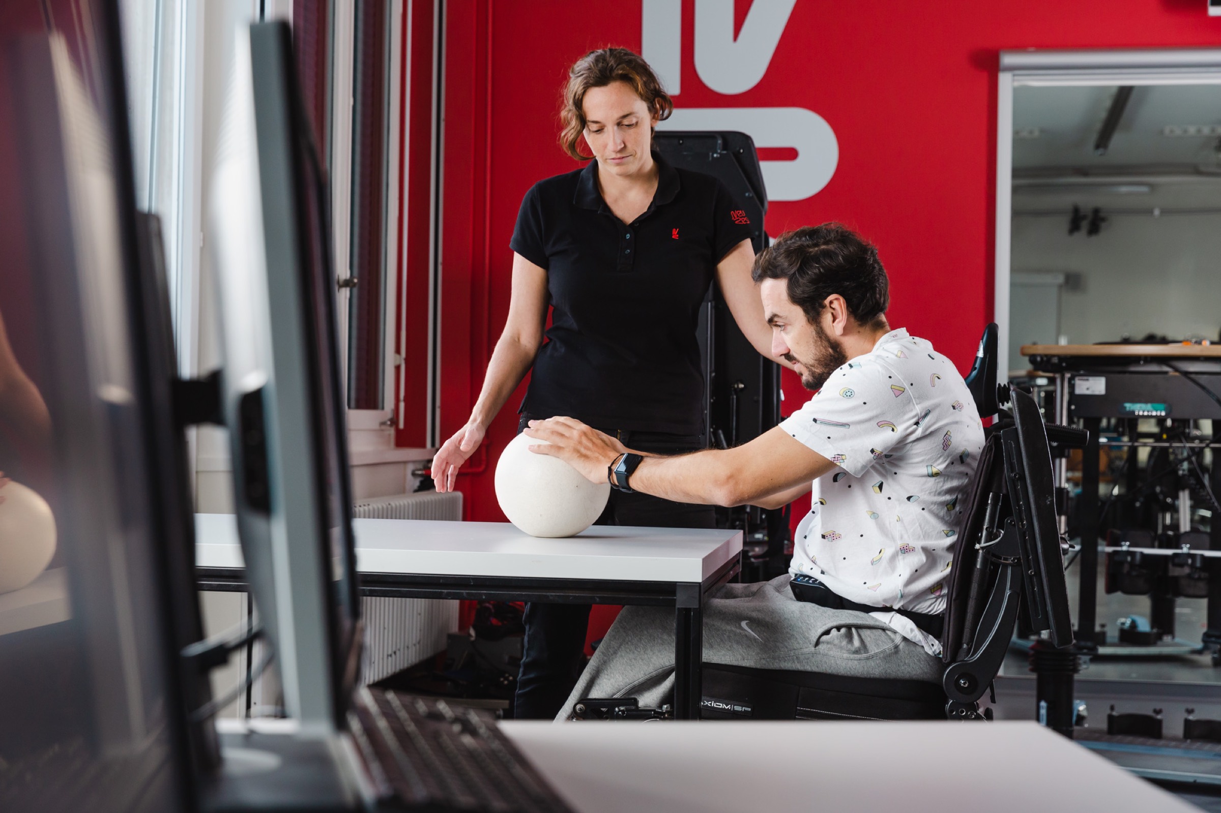 Clinical training session with a participant